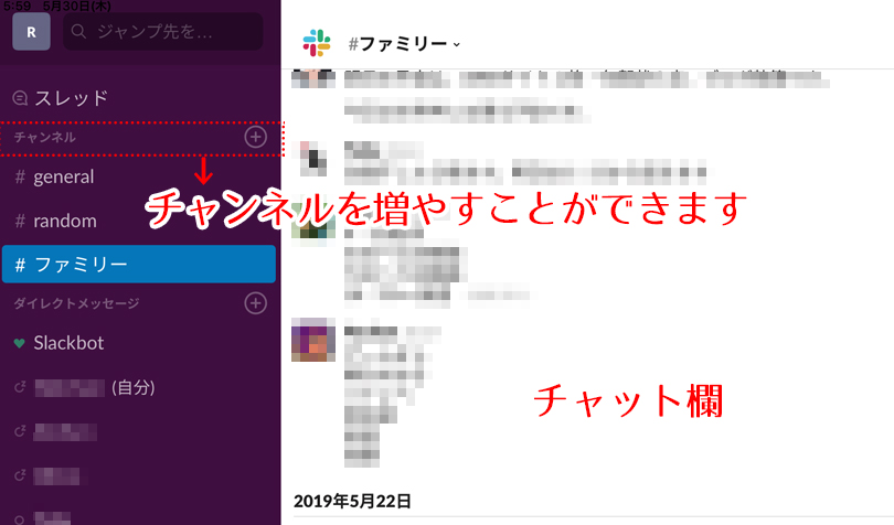 スラックのチャンネル